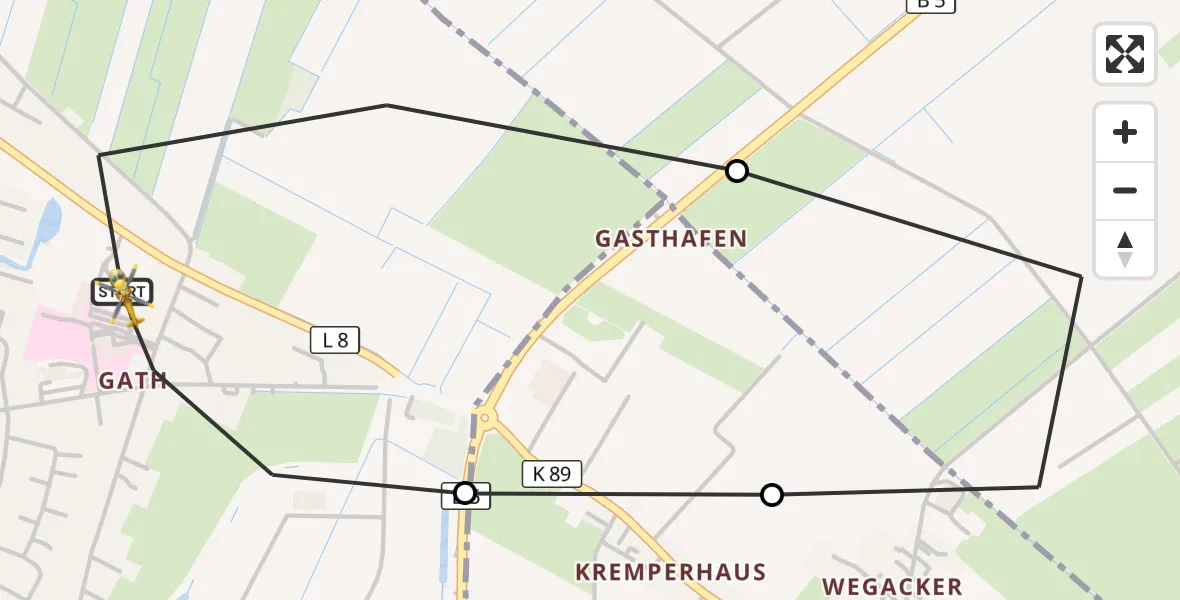 Flugroute Ambulanzhubschrauber Niebüll - Niebüll, 03 September 2026, 15:25