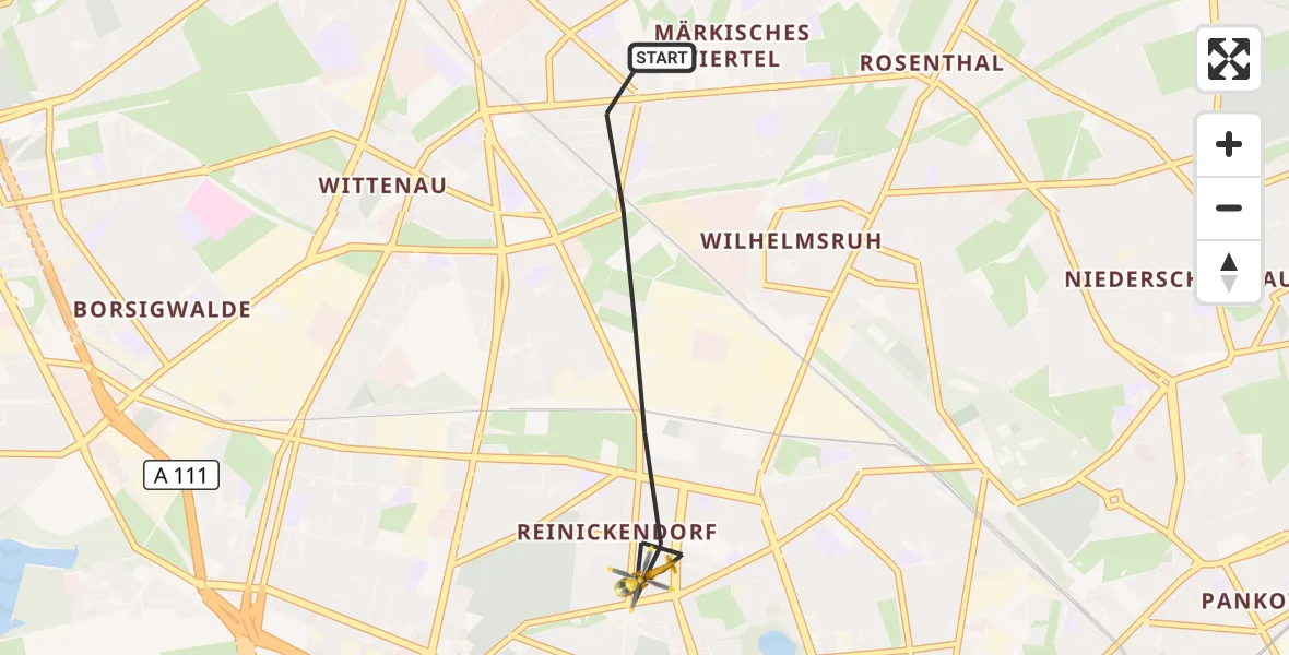 Flugroute Rettungshubschrauber Berlin - Berlin, 03 September 2026, 18:08