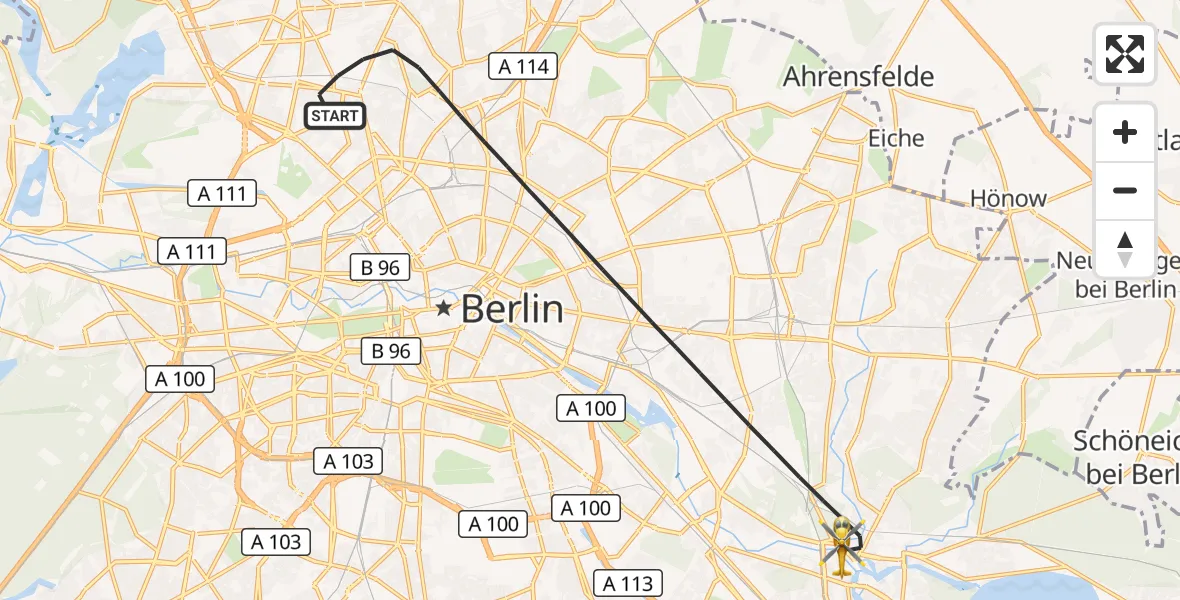 Flugroute Rettungshubschrauber Berlin - Berlin, 03 September 2026, 18:15