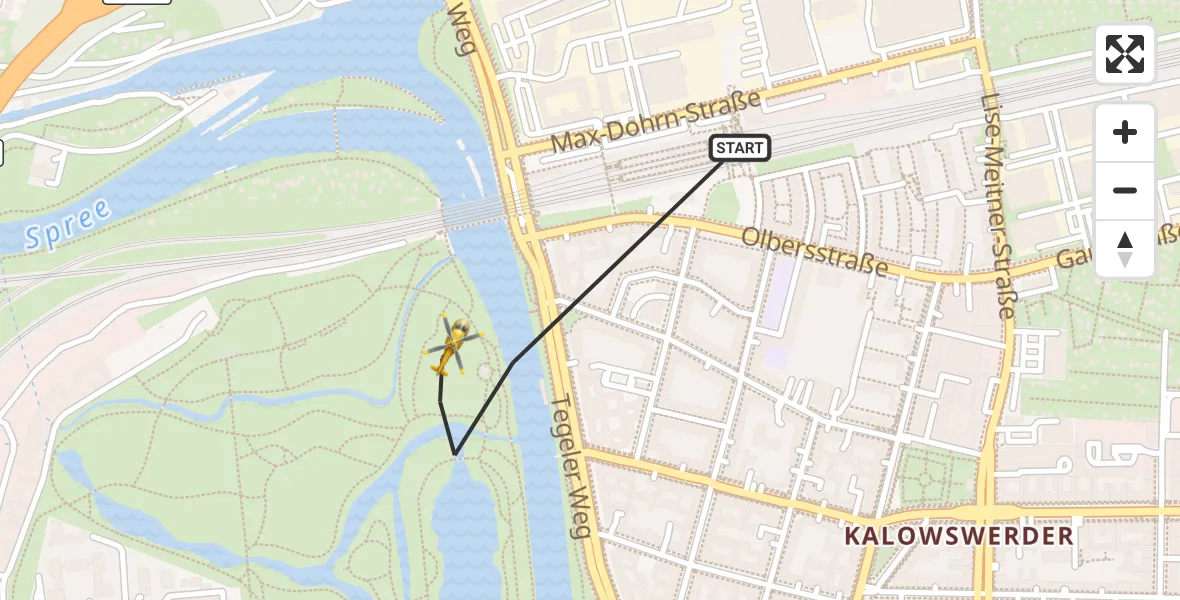 Flugroute Rettungshubschrauber Berlin - Berlin, 04 September 2026, 06:14