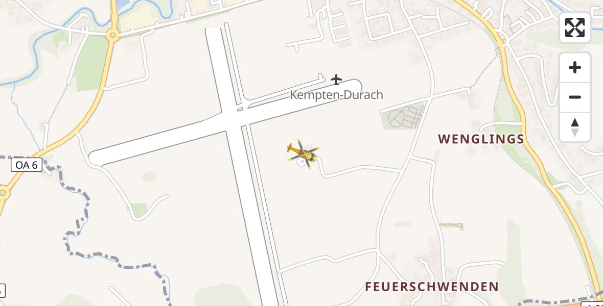 Flugroute Rettungshubschrauber Kempten-Durach Flugplatz - Kempten-Durach Flugplatz, 04 September 2026, 08:48