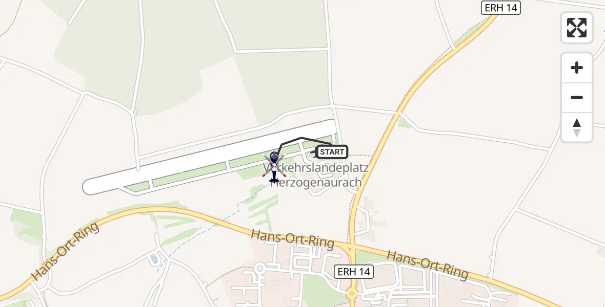Flugroute Polizeihubschrauber Herzogenaurach Flugplatz - Herzogenaurach Flugplatz, 04 September 2026, 10:34