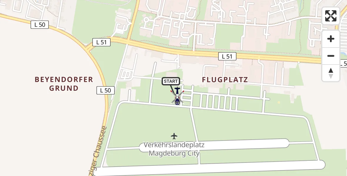 Flugroute Polizeihubschrauber Magdeburg City Flugplatz - Magdeburg City Flugplatz, 04 September 2026, 11:26