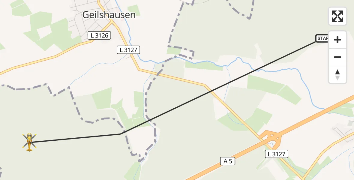 Flugroute Rettungshubschrauber Grünberg - Grünberg, 04 September 2026, 12:15
