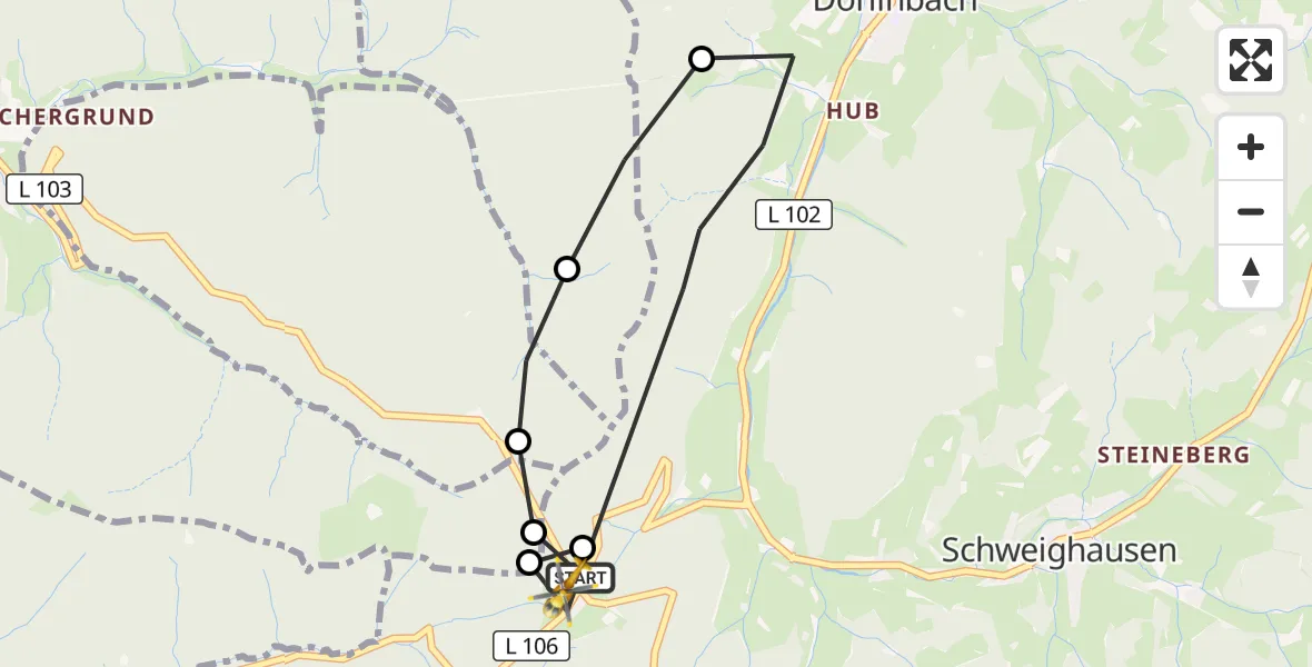 Flugroute Ambulanzhubschrauber Schuttertal - Schuttertal, 04 September 2026, 13:10
