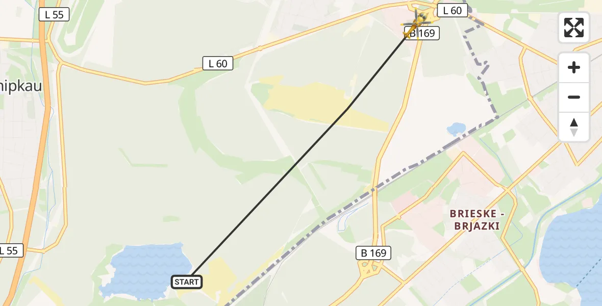 Flugroute Rettungshubschrauber Schipkau - Schipkau, 04 September 2026, 13:37