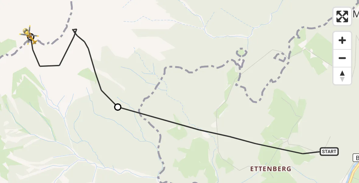 Flugroute Rettungshubschrauber Marktschellenberg - Bischofswiesen, 04 September 2026, 14:15