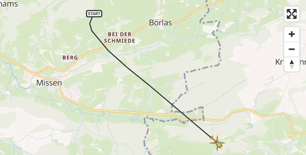 Flugroute Rettungshubschrauber Missen-Wilhams - Immenstadt i.Allgäu, 04 September 2026, 16:17