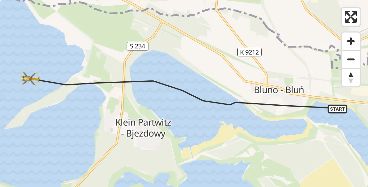 Flugroute Rettungshubschrauber Elsterheide - Elsterheide, 04 September 2026, 16:28