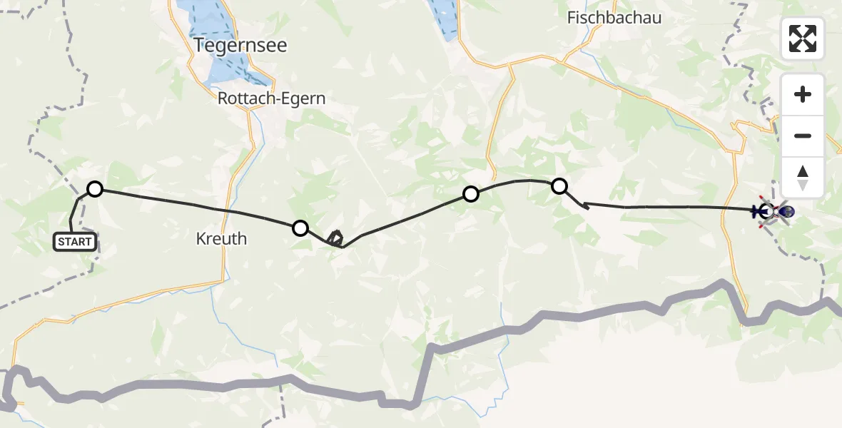Flugroute Polizeihubschrauber Lenggries - Kiefersfelden, 04 September 2026, 17:10