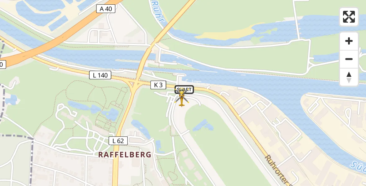 Flugroute Rettungshubschrauber Mülheim an der Ruhr - Mülheim an der Ruhr, 04 September 2026, 17:21