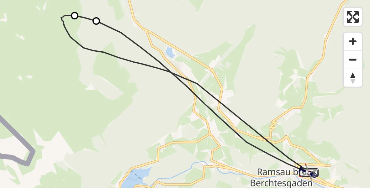 Flugroute Polizeihubschrauber Ramsau b.Berchtesgaden - Ramsau b.Berchtesgaden, 04 September 2026, 20:02