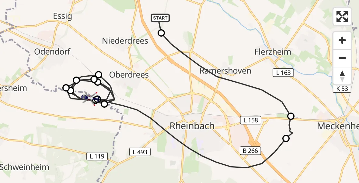 Flugroute Polizeihubschrauber Swisttal - Euskirchen, 04 September 2026, 20:33
