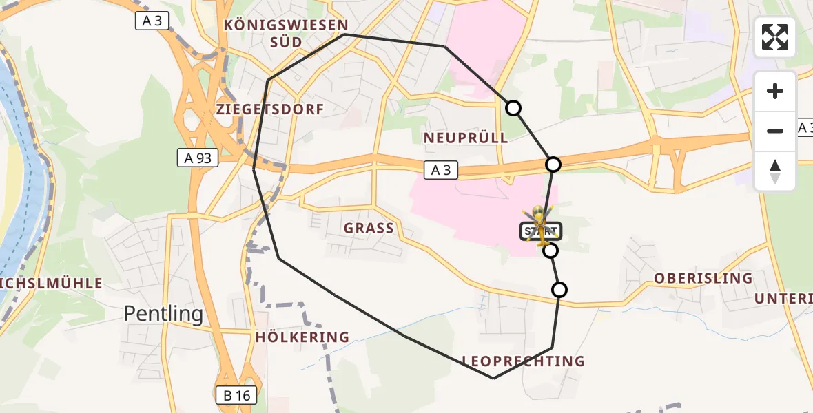 Flugroute Rettungshubschrauber DRF Air Rescue Station Regensburg / Regensburg University Hospital - DRF Air Rescue Station Regensburg / Regensburg University Hospital, 05 September 2026, 03:50