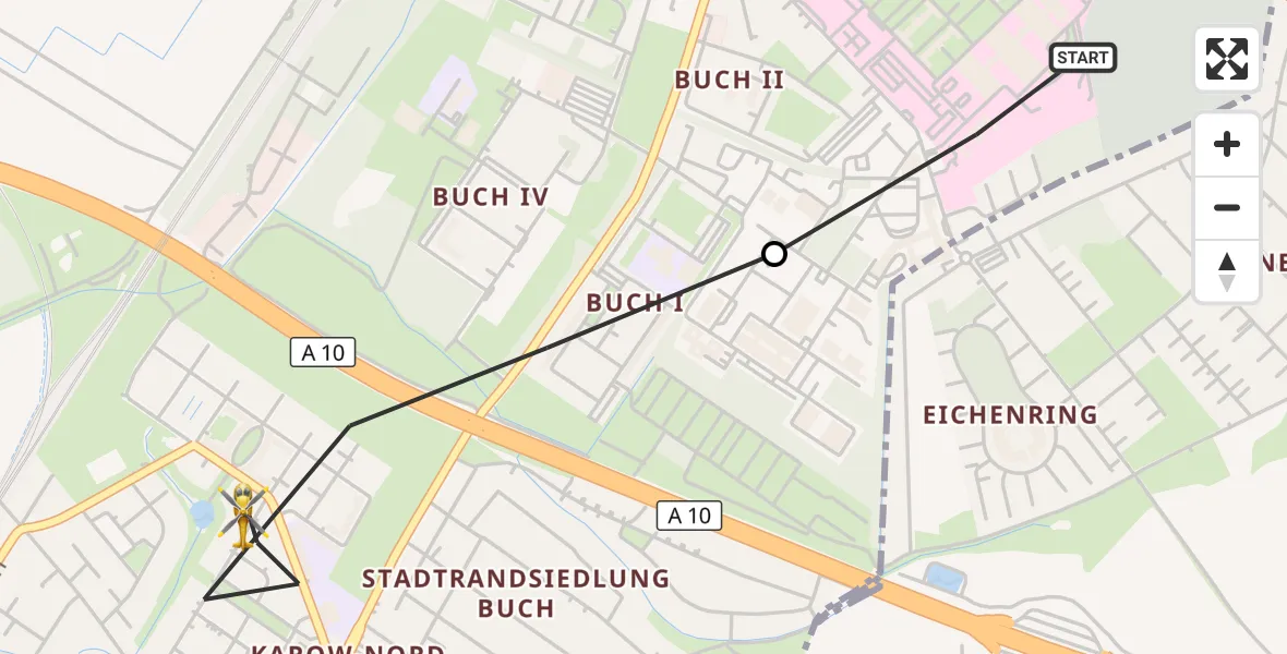 Flugroute Rettungshubschrauber Helios Clinic Berlin-Buch - Berlin, 05 September 2026, 04:04