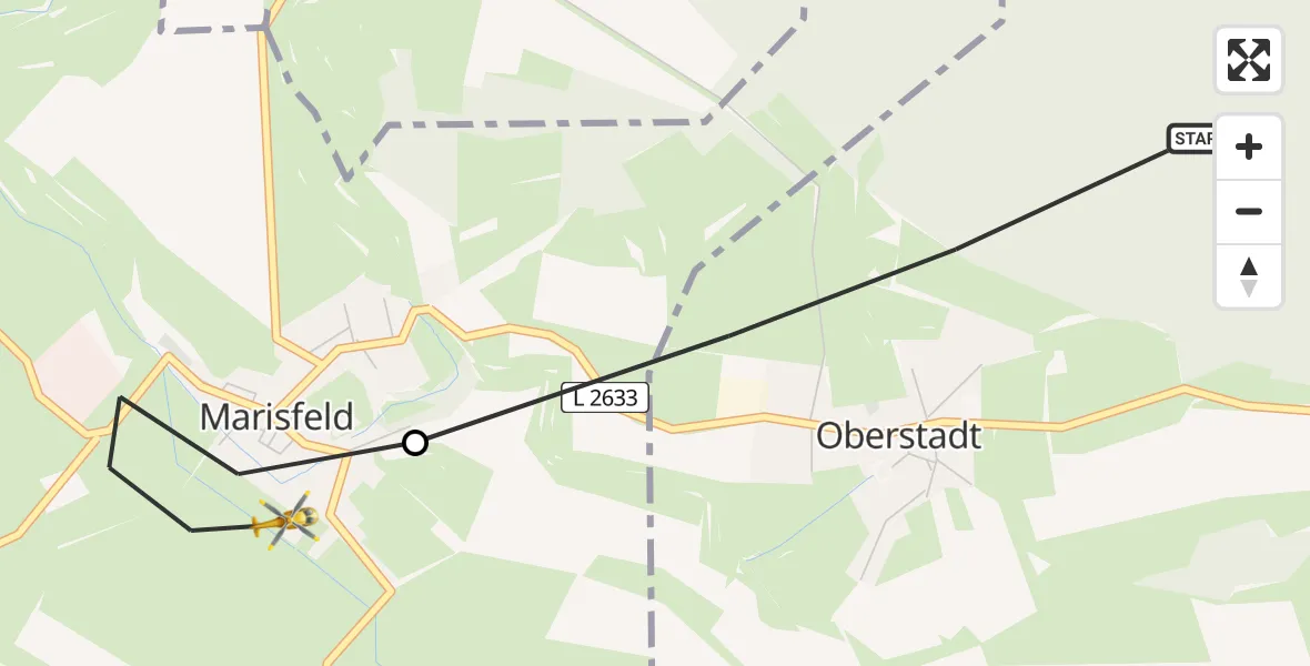 Flugroute Rettungshubschrauber Oberstadt - Marisfeld, 05 September 2026, 06:07