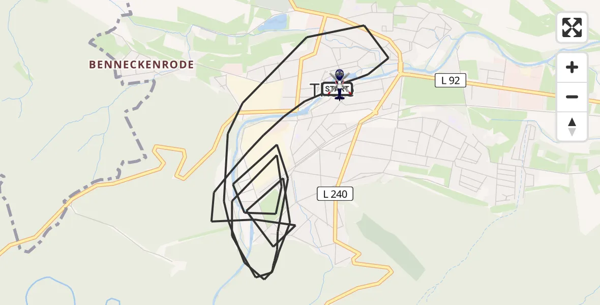 Flugroute Polizeihubschrauber Thale - Thale, 05 September 2026, 07:35
