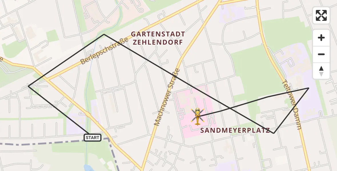 Flugroute Rettungshubschrauber Berlin - Berlin, 05 September 2026, 07:56