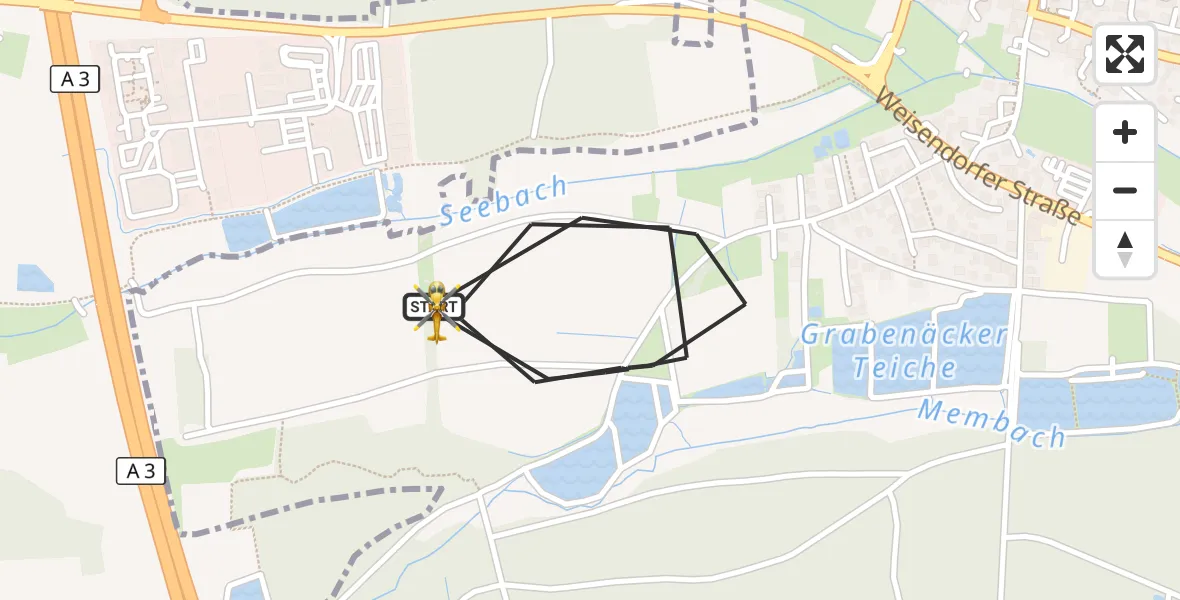 Flugroute Ambulanzhubschrauber Erlangen - Erlangen, 05 September 2026, 12:55