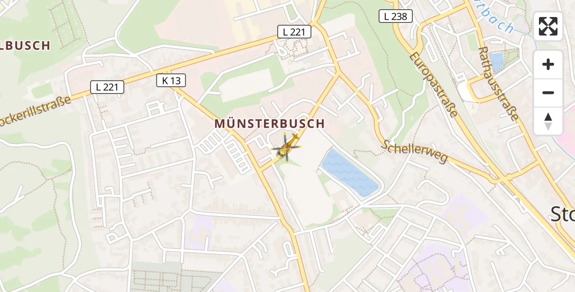 Flugroute Rettungshubschrauber Stolberg (Rhld.) - Stolberg (Rhld.), 05 September 2026, 12:59