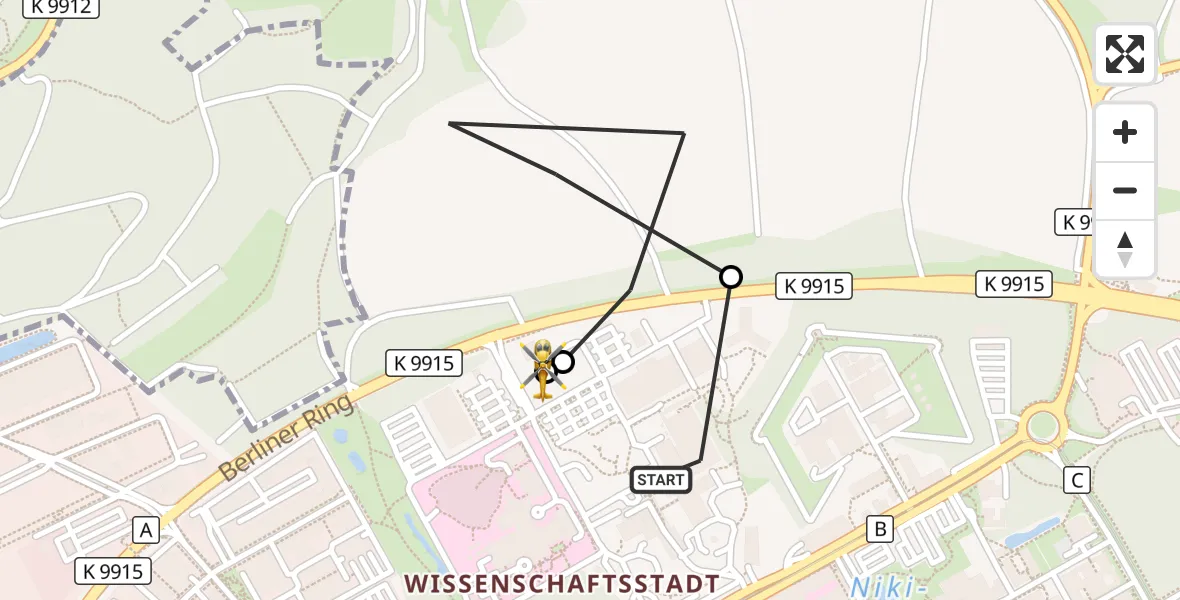 Flugroute Rettungshubschrauber Ulm Military Hospital Emergency - ADAC Air Rescue Station Ulm (Christoph 22), 05 September 2026, 13:22