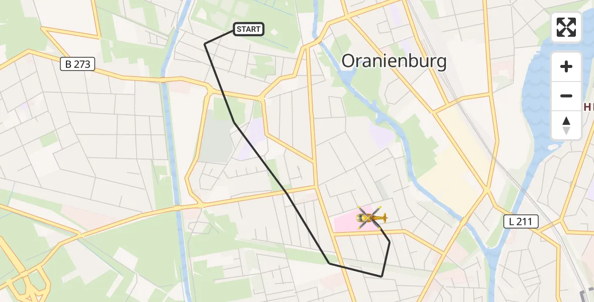 Flugroute Rettungshubschrauber Oranienburg - Oranienburg, 05 September 2026, 15:28
