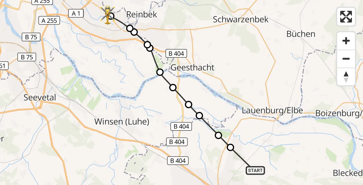 Flugroute Rettungshubschrauber Scharnebeck - Christoph Hansa ADAC Hubschrauberlandeplatz, 05 September 2026, 18:22