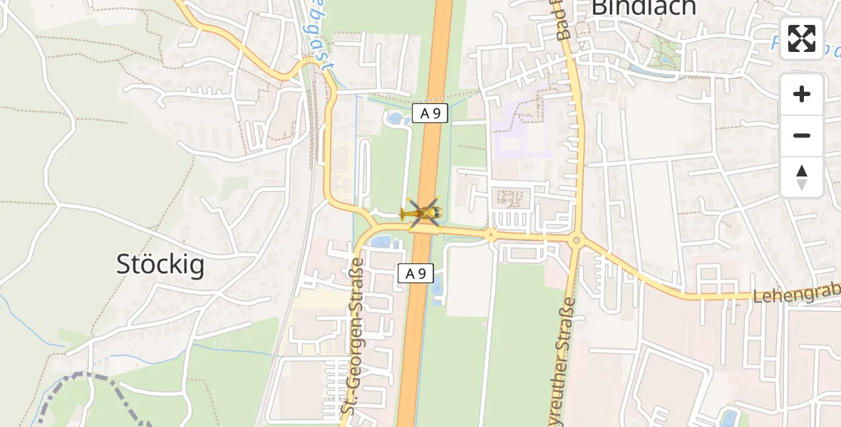 Flugroute Rettungshubschrauber Bindlach - Bindlach, 05 September 2026, 18:45