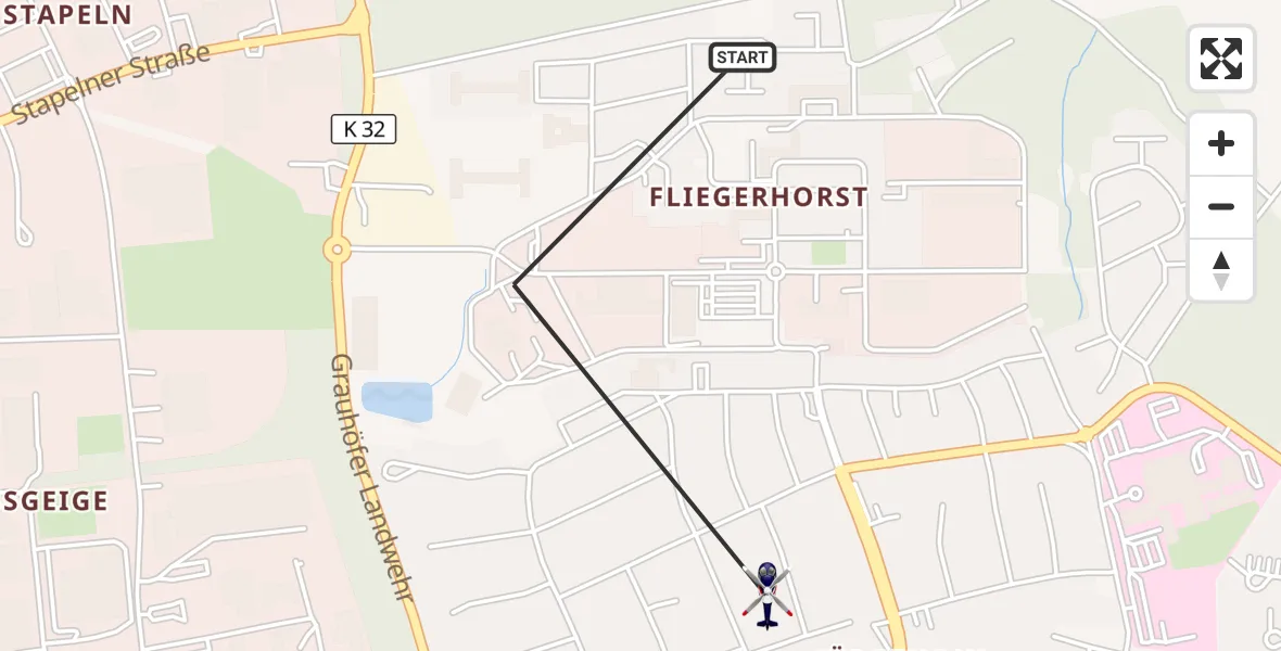 Flugroute Polizeihubschrauber Goslar Militärflugplatz - Goslar, 05 September 2026, 19:02