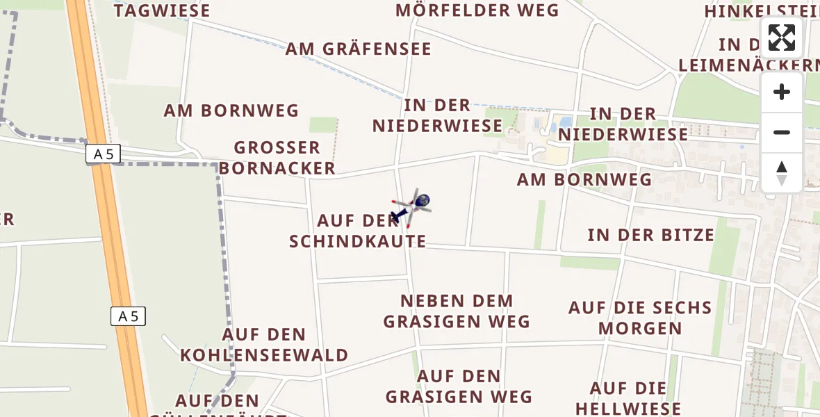 Flugroute Polizeihubschrauber Erzhausen - Erzhausen, 05 September 2026, 20:35