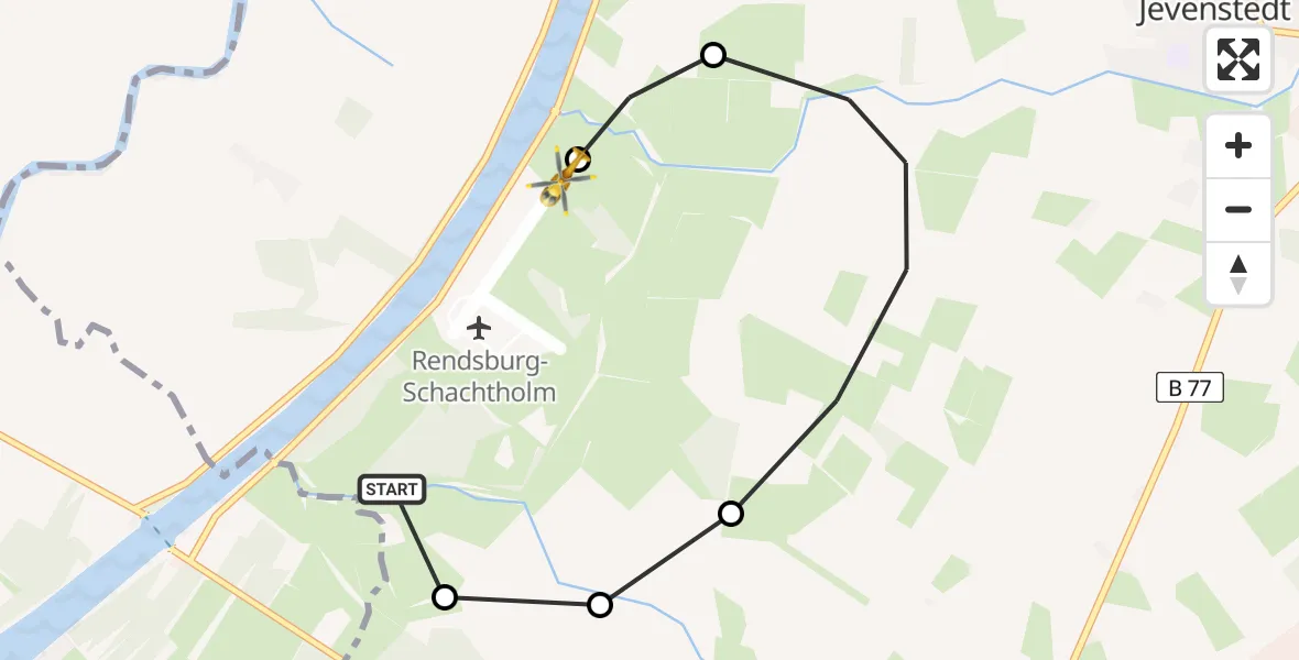 Flugroute Ambulanzhubschrauber Hörsten - Hörsten, 05 September 2026, 23:12
