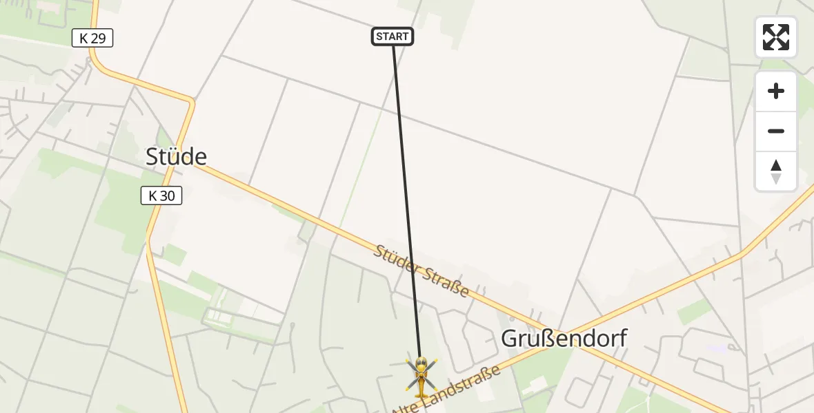 Flugroute Rettungshubschrauber Sassenburg - Sassenburg, 06 September 2026, 07:55