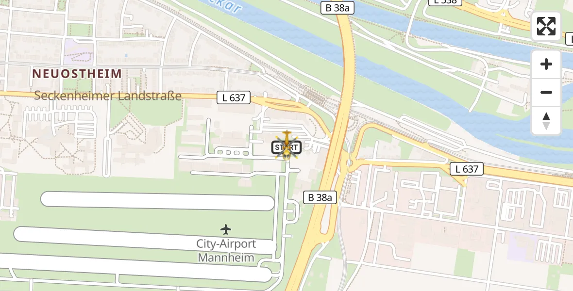Flugroute Rettungshubschrauber Mannheim-City Flughafen - Mannheim-City Flughafen, 06 September 2026, 10:08