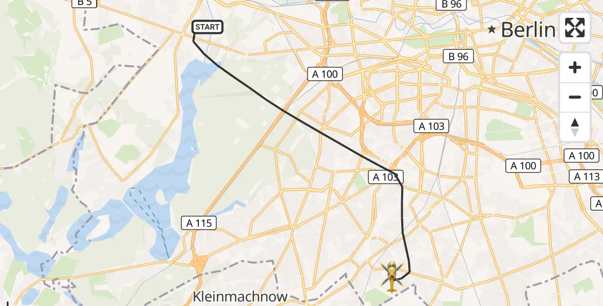 Flugroute Rettungshubschrauber Berlin - Berlin, 06 September 2026, 10:18