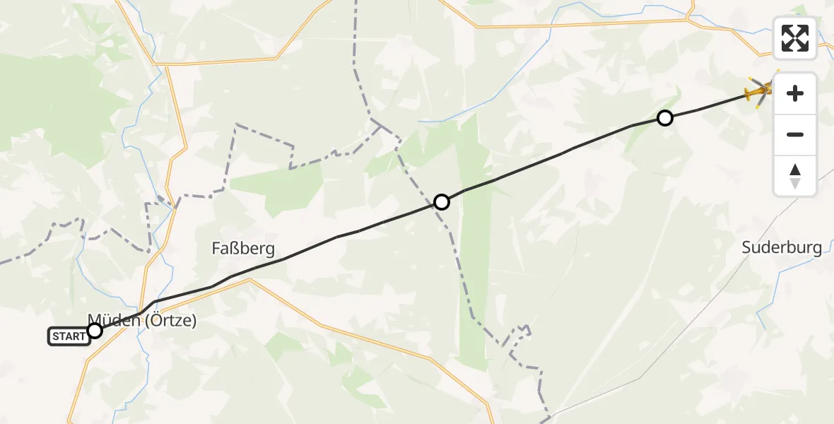 Flugroute Rettungshubschrauber Südheide - Gerdau, 06 September 2026, 10:46