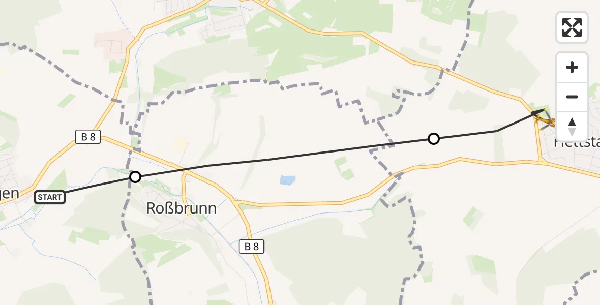 Flugroute Rettungshubschrauber Uettingen - Hettstadt, 06 September 2026, 11:04