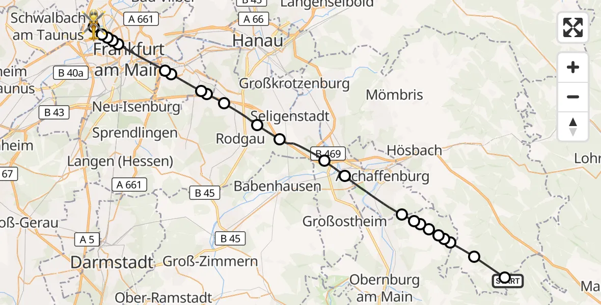 Flugroute Rettungshubschrauber Altenbuch - Northwest Hospital, 06 September 2026, 13:21