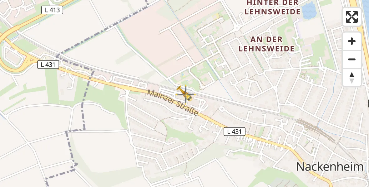 Flugroute Rettungshubschrauber Nackenheim - Nackenheim, 06 September 2026, 13:54
