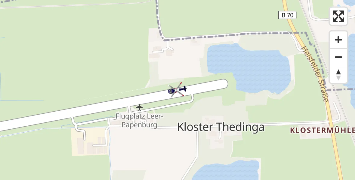 Flugroute Polizeihubschrauber Flugplatz Leer-Papenburg - Flugplatz Leer-Papenburg, 06 September 2026, 14:09