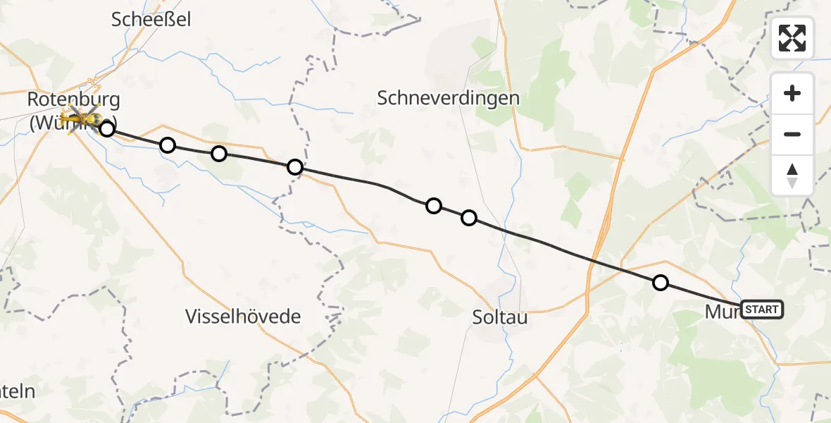 Flugroute Rettungshubschrauber Munster - Rotenburg (Wümme), 06 September 2026, 14:54
