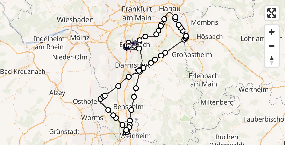 Flugroute Polizeihubschrauber Flughafen Frankfurt-Egelsbach - Flughafen Frankfurt-Egelsbach, 06 September 2026, 16:08
