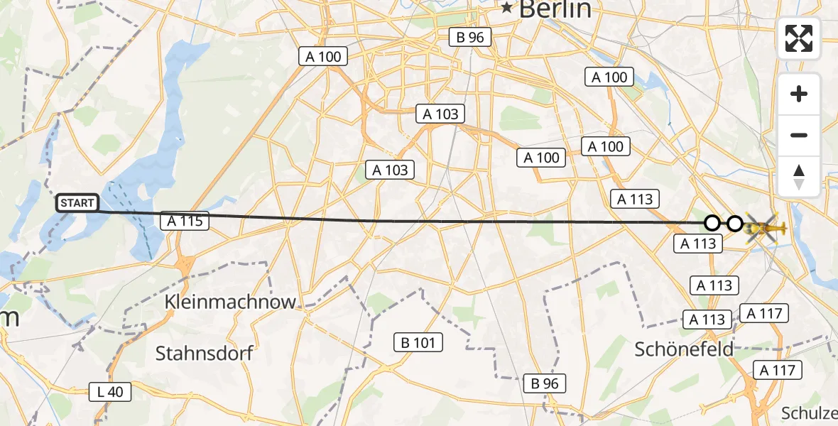 Flugroute Rettungshubschrauber Berlin - Berlin, 06 September 2026, 17:29
