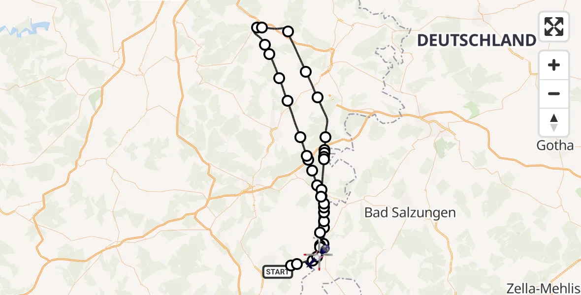 Flugroute Polizeihubschrauber Hünfeld - Geisa, 06 September 2026, 18:24
