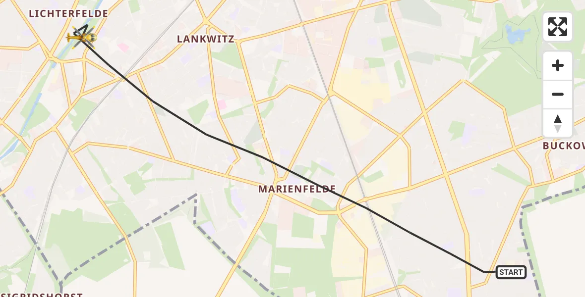 Flugroute Rettungshubschrauber Berlin - Berlin, 07 September 2026, 06:17