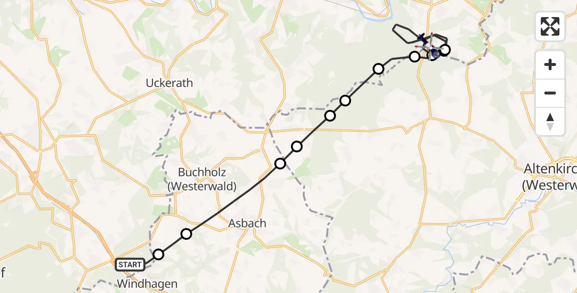Flugroute Polizeihubschrauber Bad Honnef - Windeck, 07 September 2026, 08:38