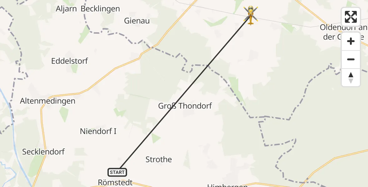 Flugroute Rettungshubschrauber Römstedt - Boitze, 07 September 2026, 09:16