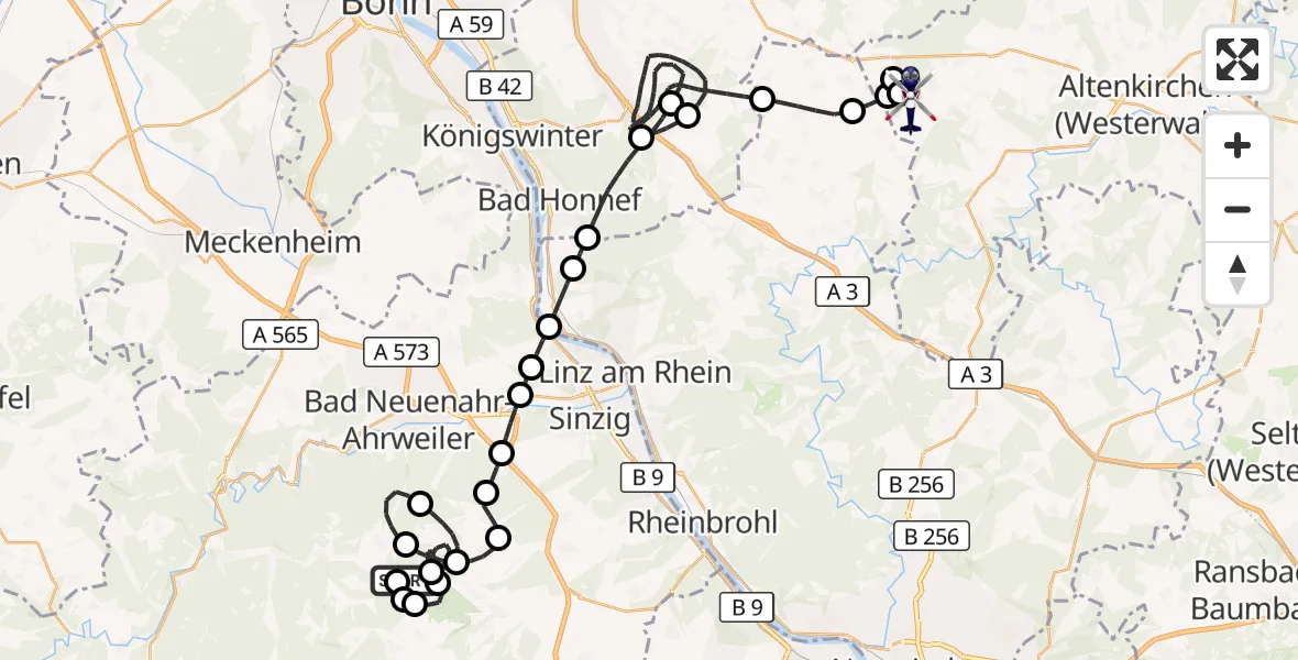 Flugroute Polizeihubschrauber Schalkenbach - Hirz-Maulsbach, 07 September 2026, 11:36
