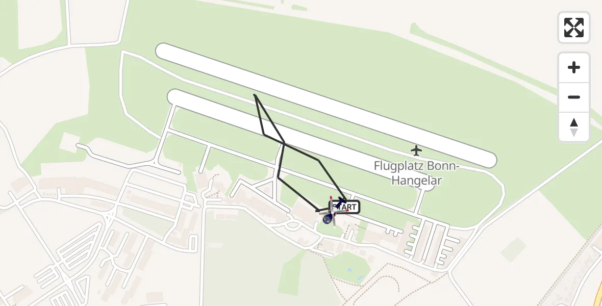 Flugroute Polizeihubschrauber Bonn-Hangelar Flugplatz - Bonn-Hangelar Flugplatz, 07 September 2026, 12:15