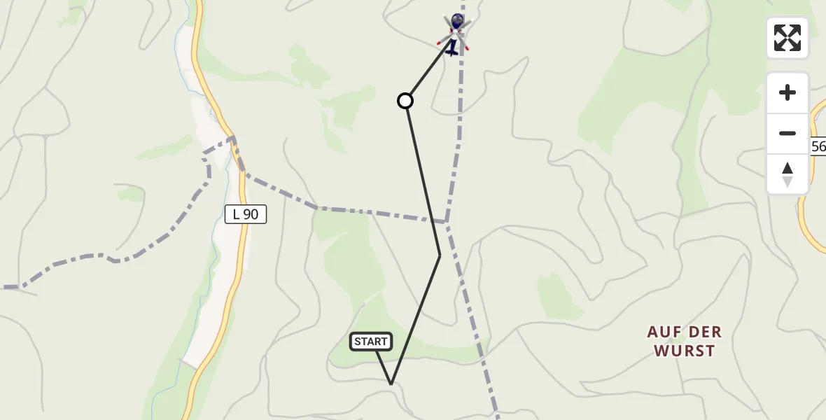 Flugroute Polizeihubschrauber Kaltenborn - Kesseling, 07 September 2026, 12:19
