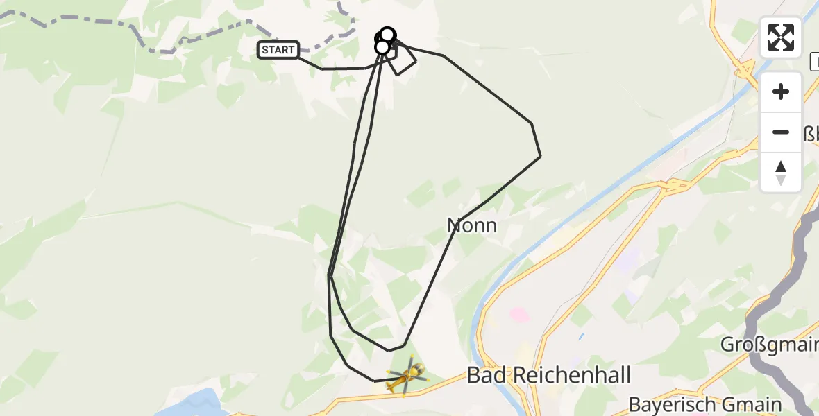Flugroute Rettungshubschrauber Bad Reichenhall - Bad Reichenhall, 07 September 2026, 12:25